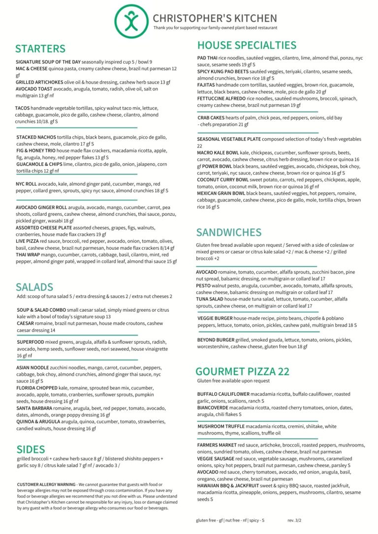 Our Organic Plant Based Menu Christopher S Kitchen   2 768x1086 